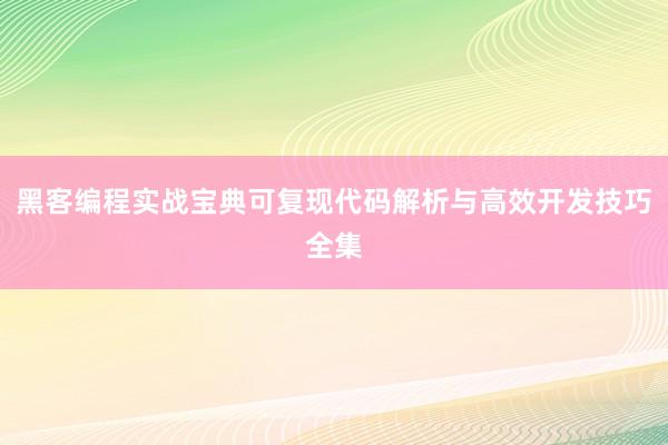 黑客编程实战宝典可复现代码解析与高效开发技巧全集